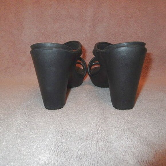 Crocs Cyprus IV High Heel Sandals Size 10 Black Slip On Comfort Platform Dressy - Picture 10 of 12